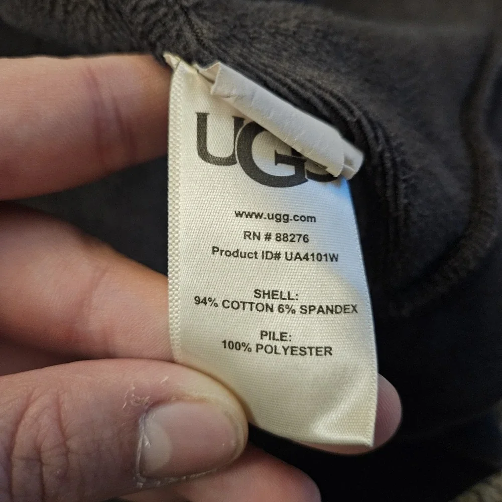UGG Heather Charcoal Gray Fleece Lined Belted Bathrobe Size Medium Soft Pockets